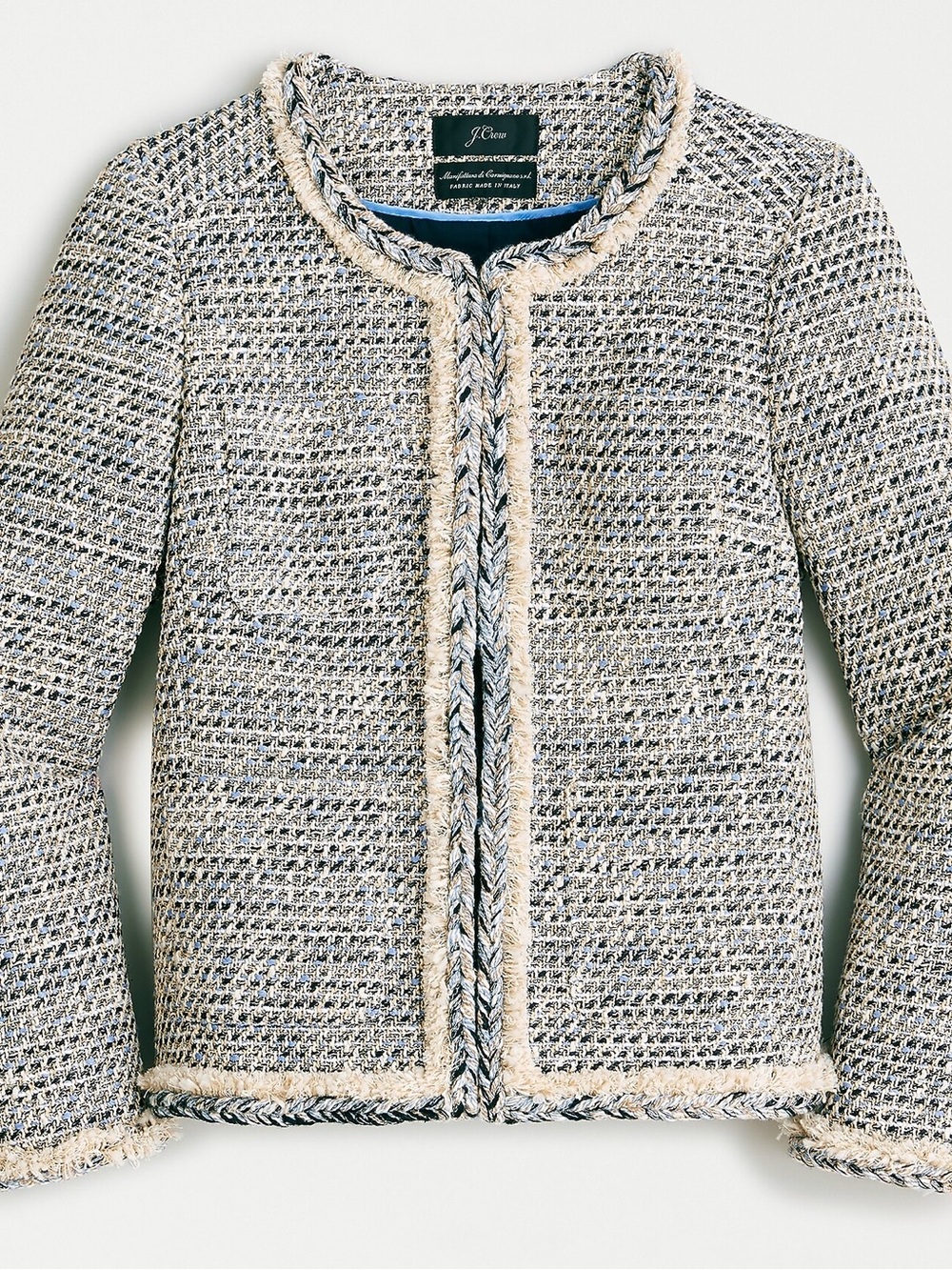 J.crew speckled tweed braided trim lady jacket 4 aj951